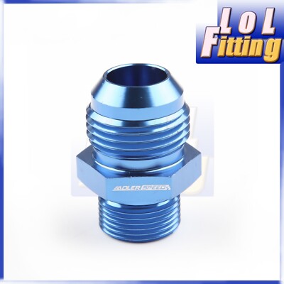 US SHIP Aluminum -12AN Male To M22 x 1.5 Metric Straight Fitting Adapter Blue
