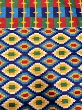 African Wax Print Fabric Kente Tribal Pattern Dashiki