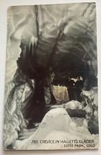 Vintage postcard c1912 ~ Crevice in Hallett's Glacier ~ Estes Park Colorado CO