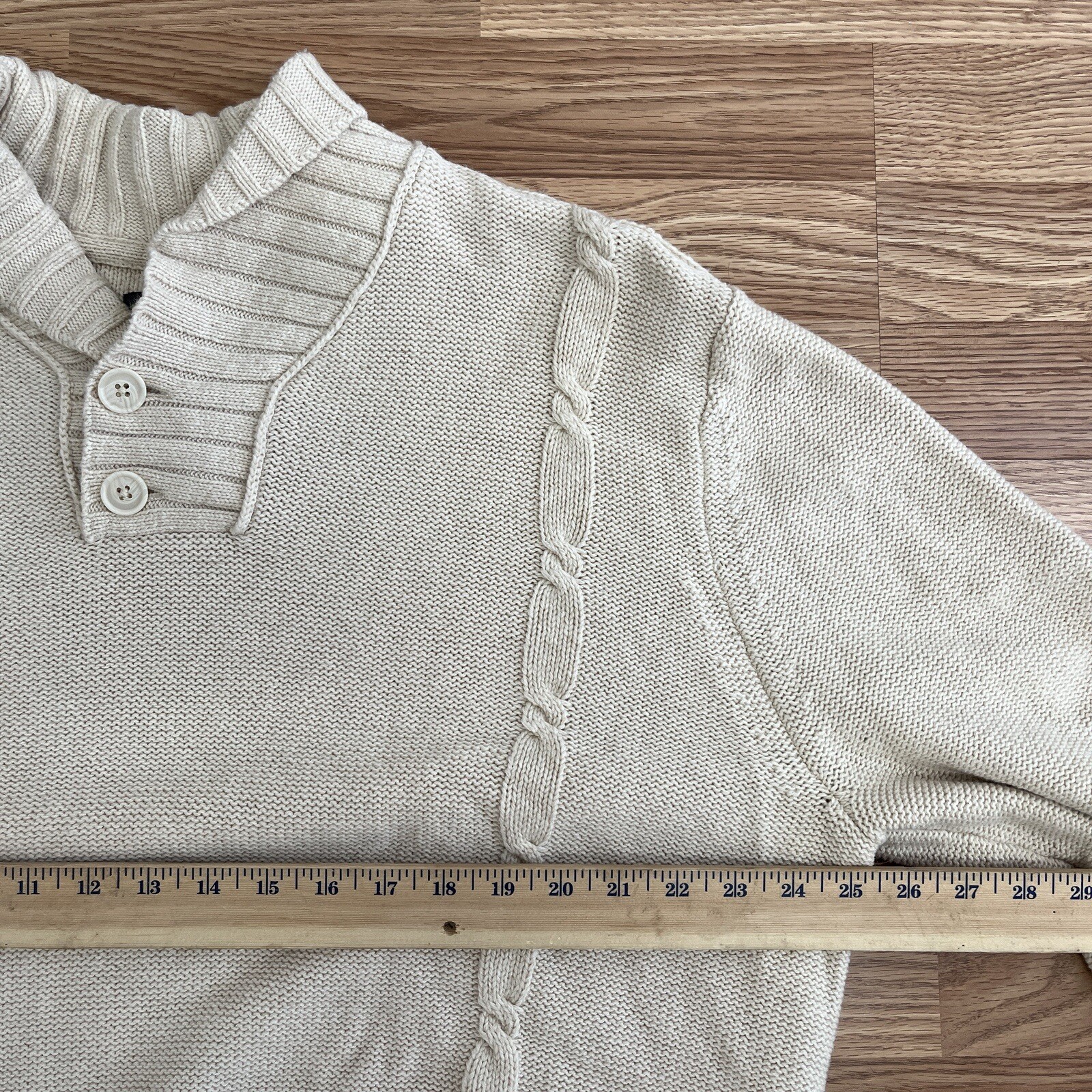 John Bartlett Consensus Shawl Neck Ivory Wool Ble… - image 5