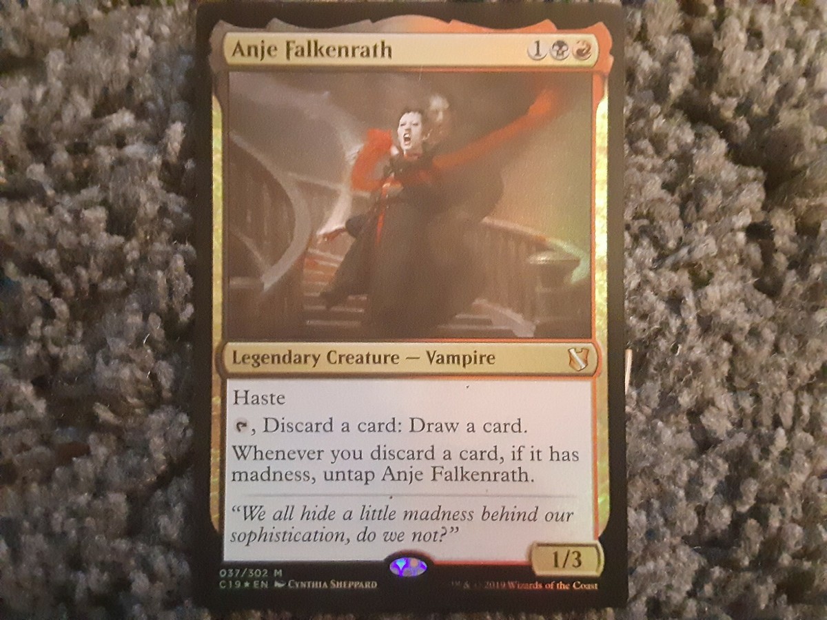 mtg anje falkenrath commander deck (Commander 2019) Oversize Cards Foil Mint / near mint condition trading card Commander 2019: "Merciless Rage" Deck