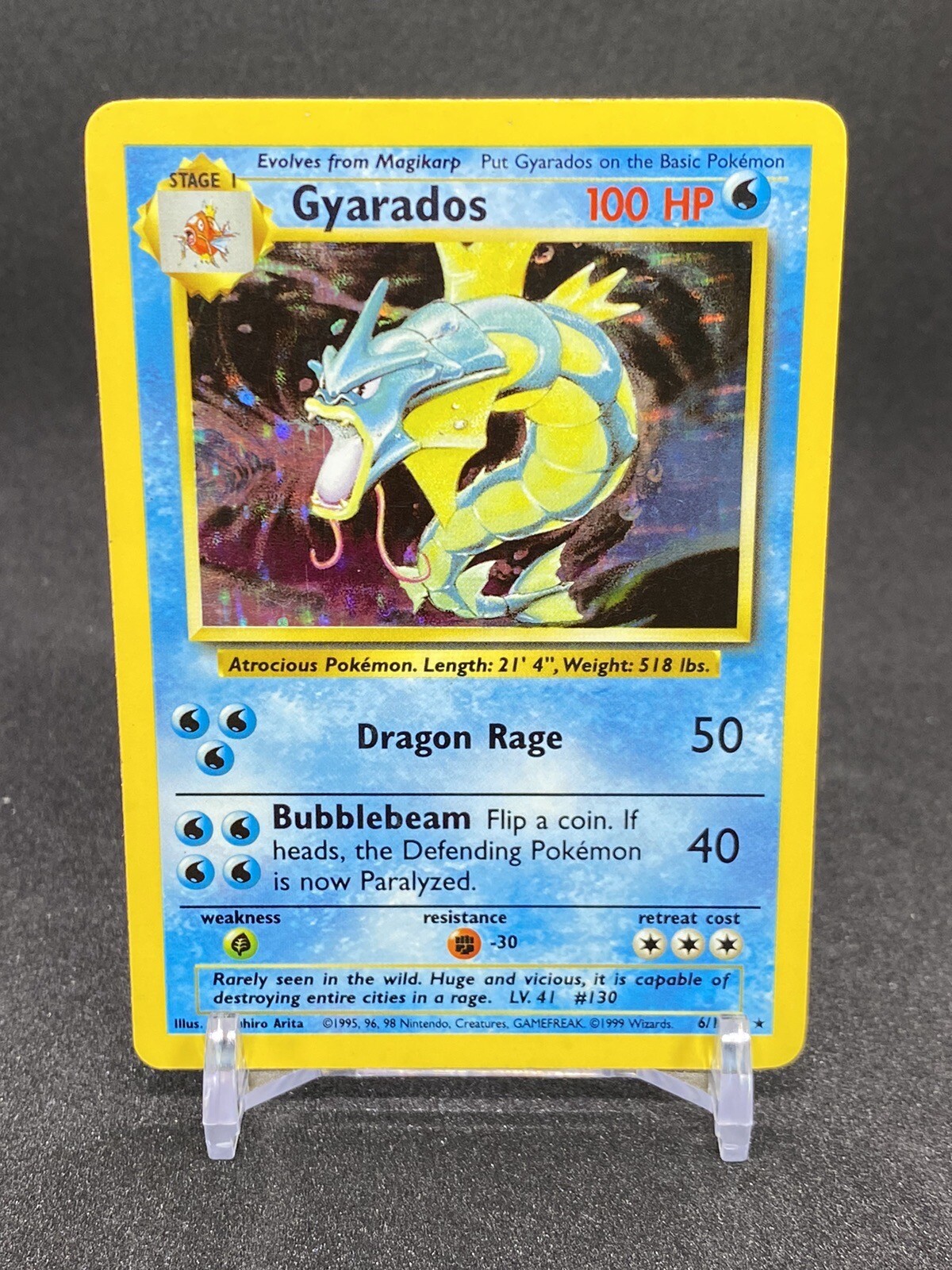 Pokemon TCG Gyarados 1999 Base Set 6/102 Holo Unlimited MP