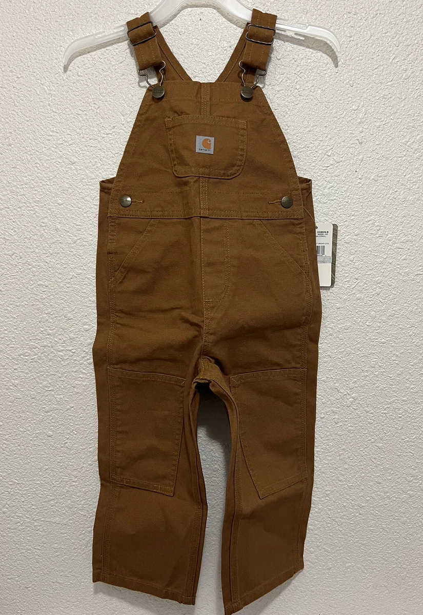 NWT Youth Boys Size 2T Carhartt Overalls Bibs 100 Cotton Duck Canvas Brown Tan