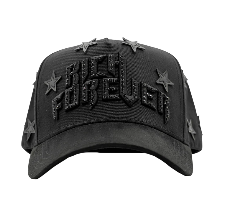 EL BARBAS RICH FOREVER BLACK SNAPBACK HAT WITH BOX BARRFOREVER BLK