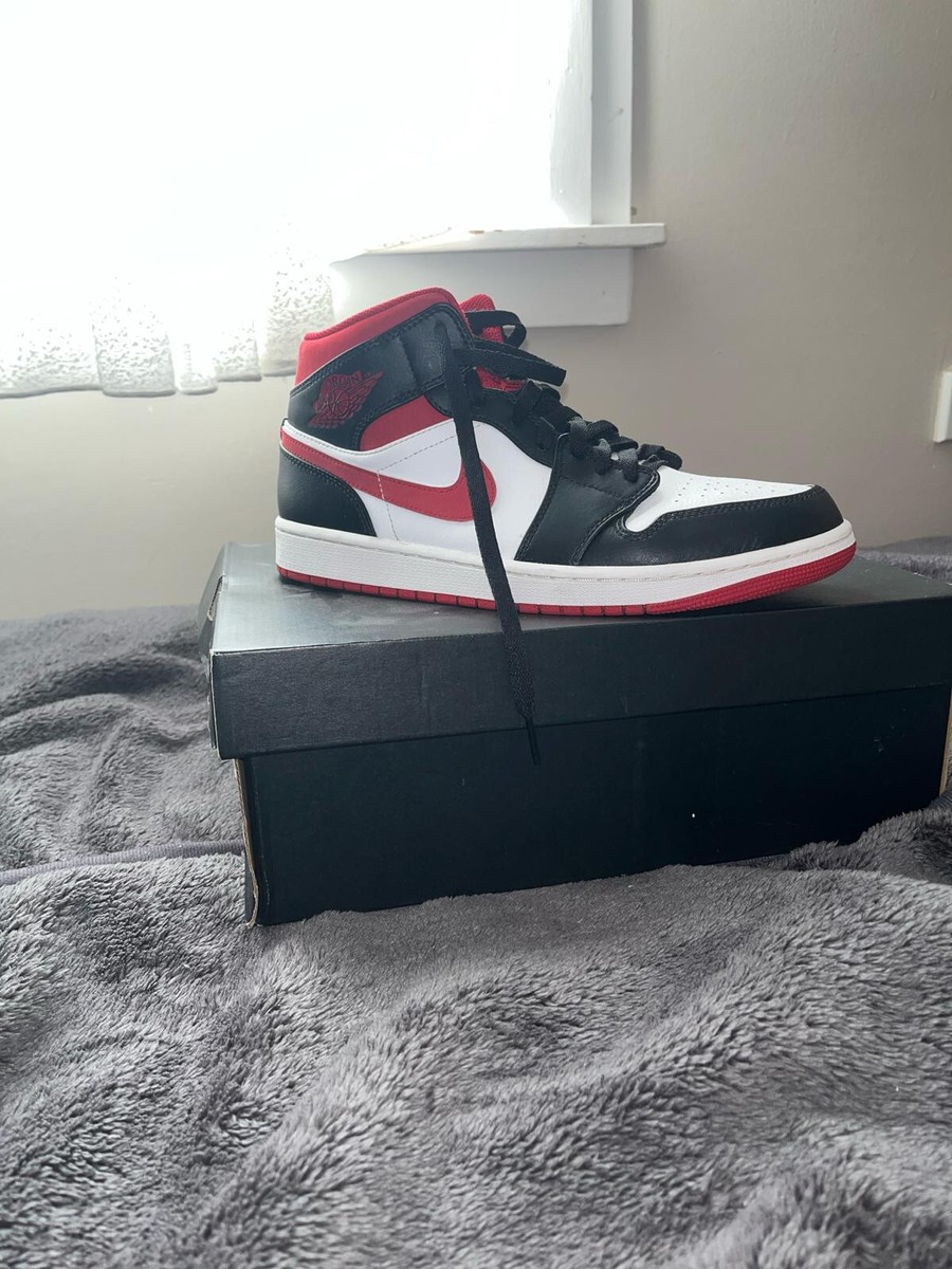 Size 10 Nike Air Jordan 1 Mid Black red | eBay