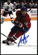 Sven Andrighetto Autographed 4x6 Color Photo Montreal Canadiens #58 Red Jersey