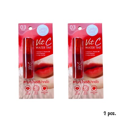 Cathy Doll Vit C Water Tint Long Lasting Natural Look 03 Peach Flavor 2 x  2.7 g. | eBay