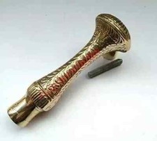 Vintage Brass Long Head Handle Wooden Cane Walking Stick Vintage Only Handle