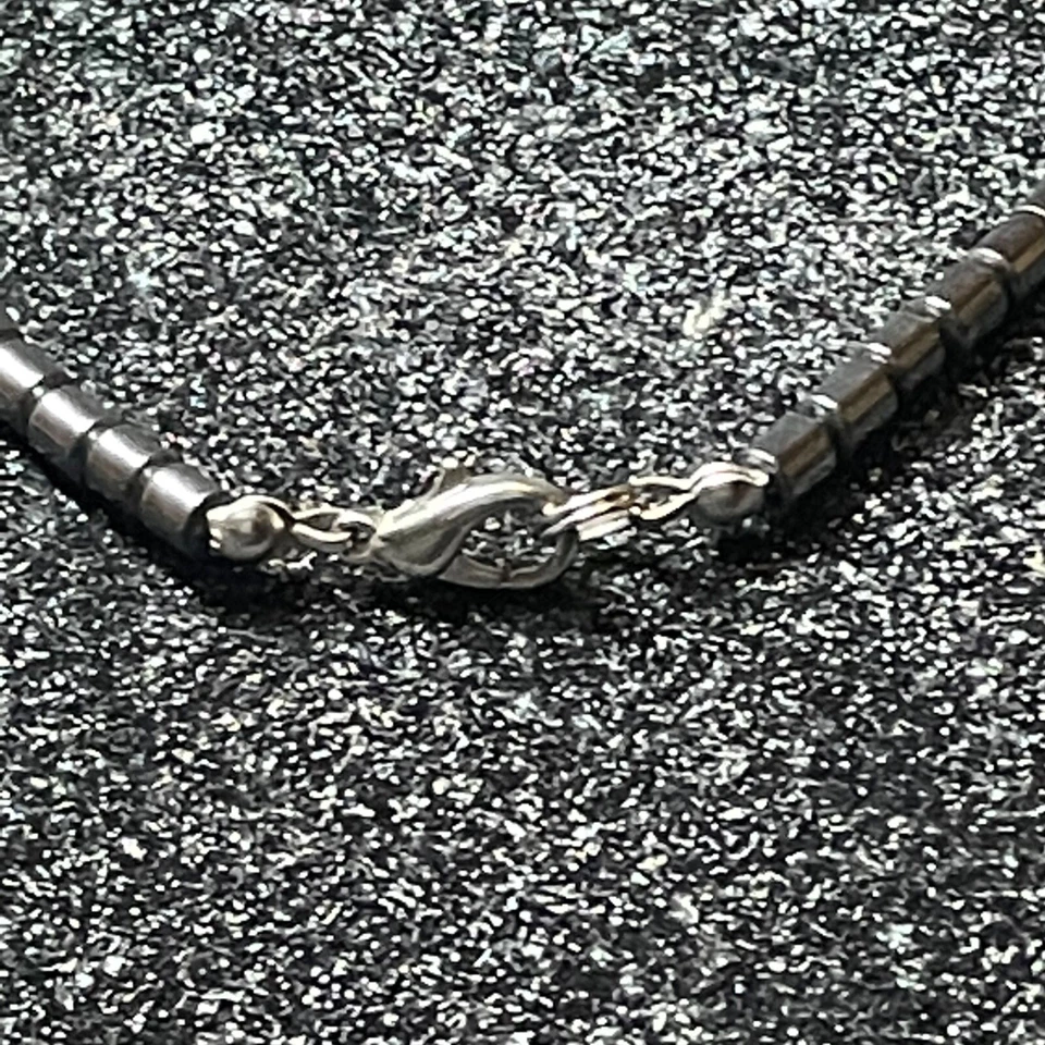 ОЖЕРЕЛЬЕ гематит трубка бусина полностью бисером нейлона розового стекла бусина омар застежка 18» - Изображение 4 из 4