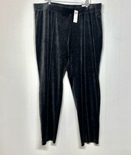 Chicos Zenergy Velvet Velour Pintuck Pants Citystorm Gray Size 4 Womens XXL New