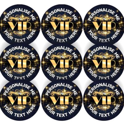 Rexpet Vip Sticker 144 Vintage VIP Personalised 30mm Reward Stickers for School Teachers ...