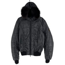 RefrigiWear Nero Ombra Fox Pelliccia Giacca con Cappuccio Taglia It 46 UK 16 US