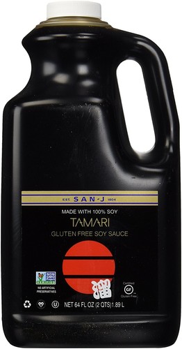 San-J Black Label Tamari Gluten Free Soy Sauce 64 OZ