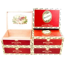 Lot of 5 Brick House Robusto Empty Wooden Cigar Box 8.5" x 6.25" x 3"