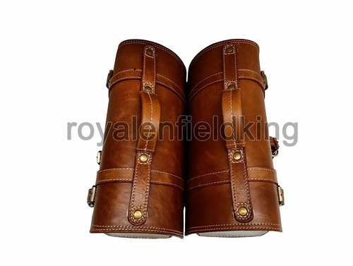 Sac De Voyage En Cuir Pour Royal Enfield Classic 350cc 500cc, Marron Tan - Photo 4/4