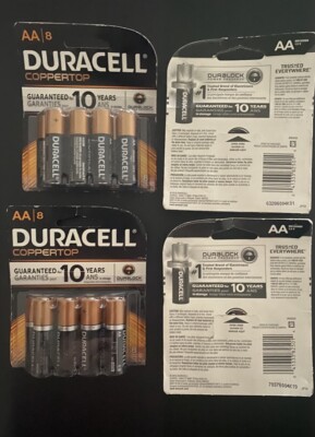 NEW Duracell AA Alkaline Batteries 8 PackBox Worn,Never Open. FREE SHIP