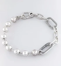 100% Authentic 925 Silver PANDORA ME Metal Bead & Link Chain Bracelet 592793C00