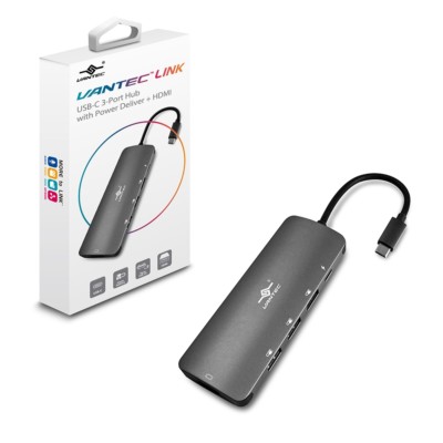 Vantec Link USB C 3-Port Hub with Power Delivery + HDMI 