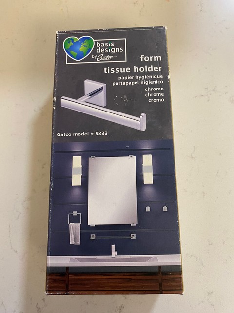 Gatco 1331C Moderner, Freistehender Toilettenpapierhalter (56,5 Cm) – Aus Chrom Und Acryl, Mit Beschwertem Boden, Bohrfrei