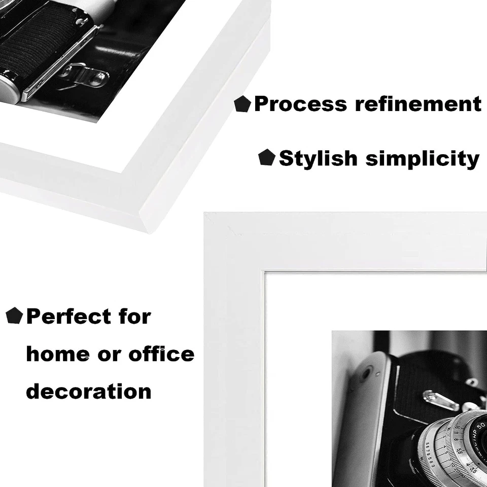 2Pack White 10x12 Picture Frames Display Pictures 7x9 With Mat Or 10x12 Without - Image 4 of 4