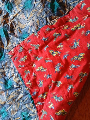 1951 Handmade 2-Sided & Purpose Quilt COWBOY for Child and 50s MOD Print - Picture 22 of 22