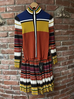 Weekend Max Mara Ribbed Turtleneck Plutone Sweater & Skirt Set M/S NWOT DS