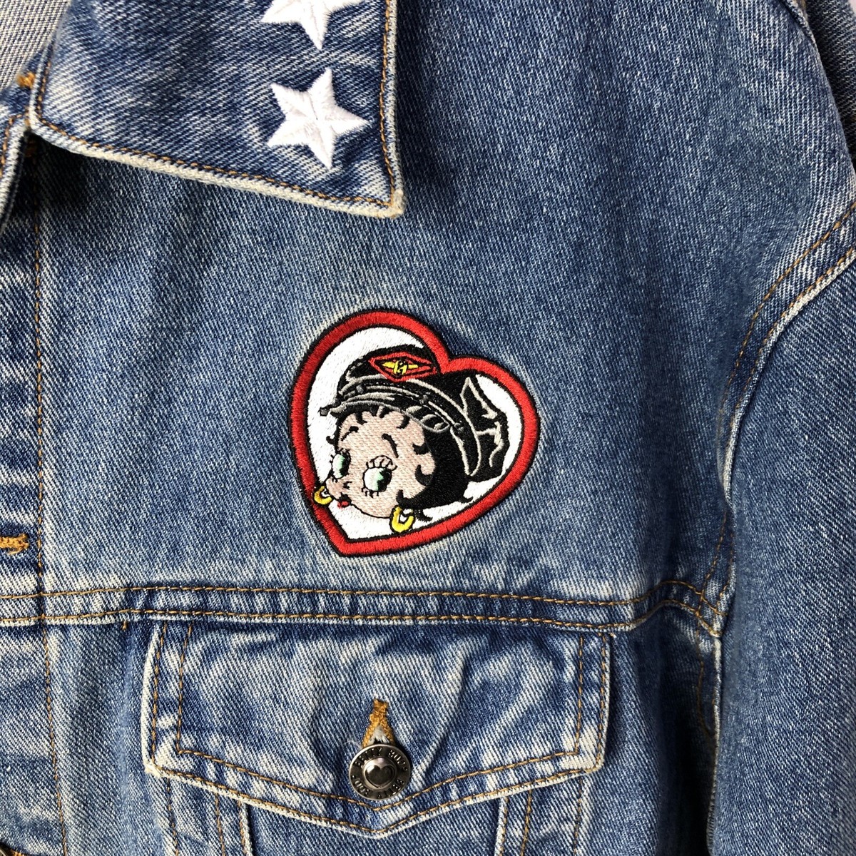 Betty Boop Women's Large Denim Jacket Motorcycle 2008 King