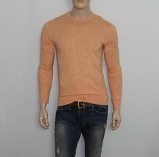  148 NEW John Varvatos Long Sleeve Crew Neck Sweater in Sunset SMALL Cotton