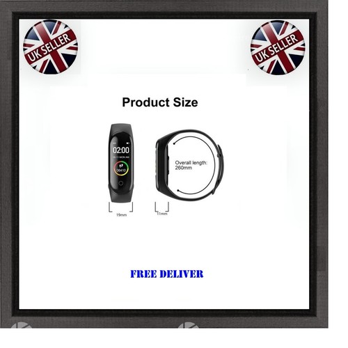 Smart Watch Fitness Tracker Heart Rate Monitor Sport Bracelet Health Band- M4 UK - 第 14/24 張圖片