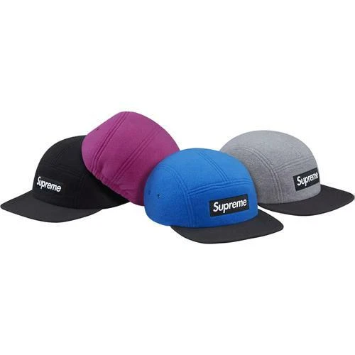 Casquette de camp ajustée en polaire Supreme Polartec noire OS F/W 15