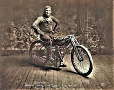1914 BOARDTRACK EXCELSIOR MOTORCYCLE 8X10 PHOTO NORTON, KANSAS DAREDEVIL RACING