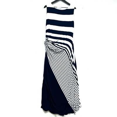 Soft Surroundings Jersey Knit Maxi Dress Size Large Blue Stripe Here To  Infinity | eBay