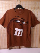 Adult Unisex Brown 2XL M&M's Face Short Sleeve T-Shirt