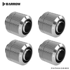 4 Pcs Barrow 10/13 10/13mm Compression Fitting Soft Tubing 3/8"ID /1/2"OD Silver