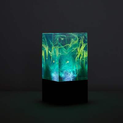Aurora Resin Cube Table Light   Handcrafted Ambient Decor, Desk or Shelf Display