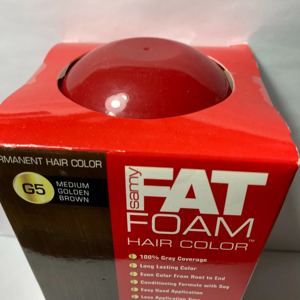 Samy Fat Foam Hair Color G5 Medium Golden Brown 1 Box Discontinued Permanent Dye - Image 2 of 4