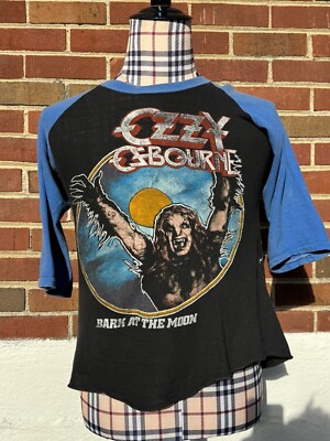 84年　Ozzy Osbourne Motley Crue 七分袖Tシャツ VTG 1984 Ozzy Osbourne Mötley Crüe Bark At The Moon Shout At
