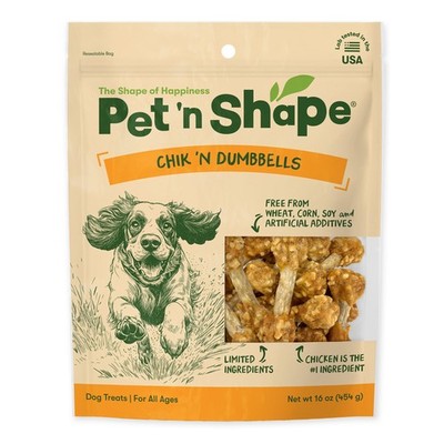 Chik 'n Rice Dumbbells - Natural Dog Treats, Chicken, 1 Pound