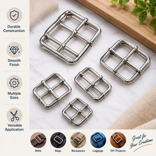 Stainless Steel Double Pin Belt Buckle 52/60/102mm Waistband Strap Fastener