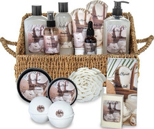Aqua Elegante Vanilla  Coconut 15-Piece Bath Gift Basket Set Paraben-Free
