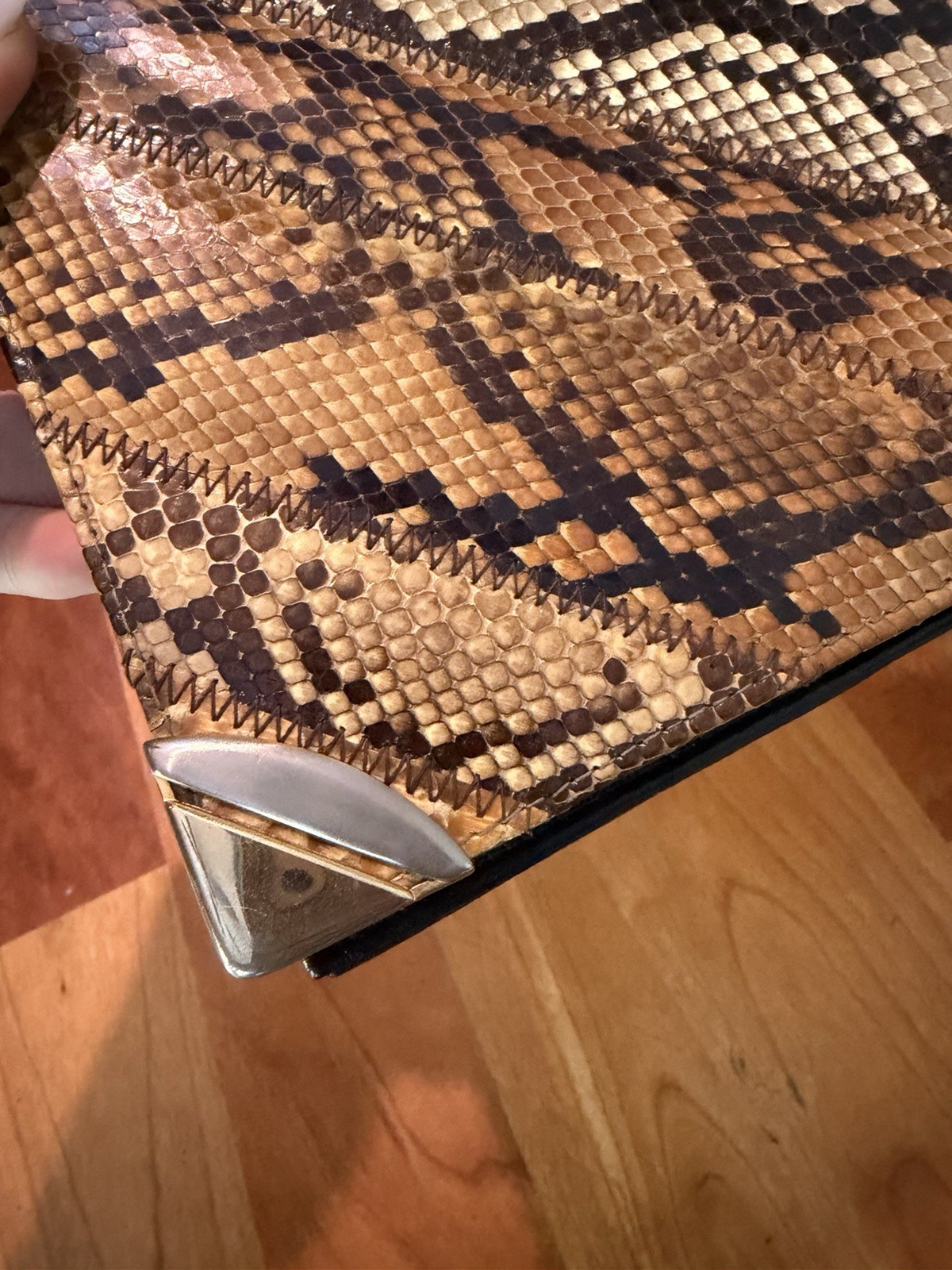 Throwback Clutch/Crossbody Python Skin 70s 80s Ba… - image 2