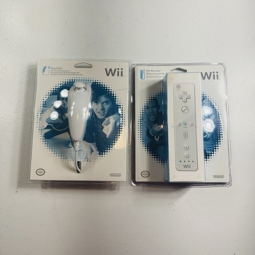 Mando a distancia Nintendo Wii blanco y nunchuk sellado de fábrica nuevo en caja