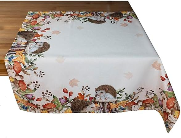 Tischdecke 85 X 85 Cm Druckmotiv Igel Herbst Tischtuch-image