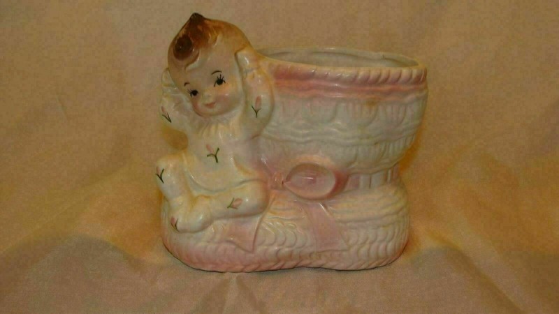 Vintage Rubens Baby Girl Roses Jammies Planter #299
