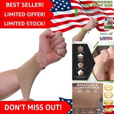 Breathable Wrist Support Sleeve - Elastic Compression Brace in Size S, Beige