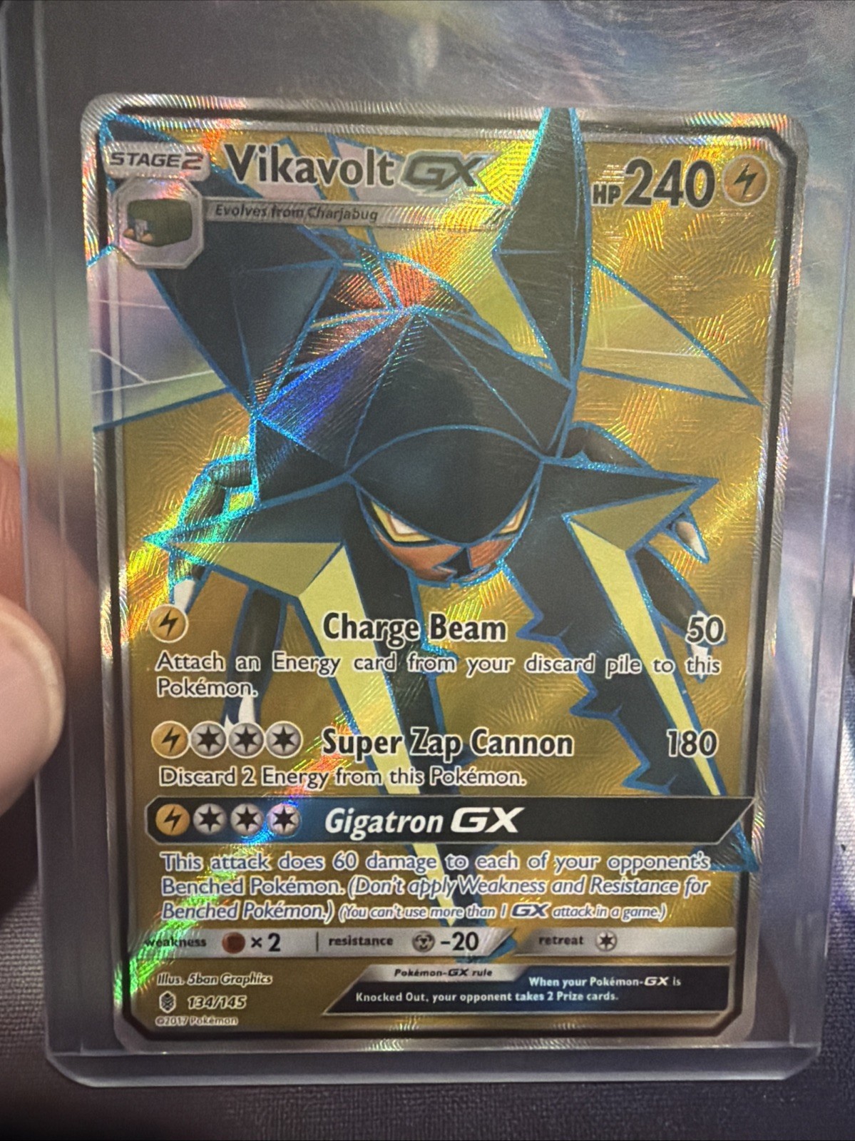Pokemon TCG Vikavolt GX (Full Art) 134/145 SM - Guardians Rising Ultra Rare