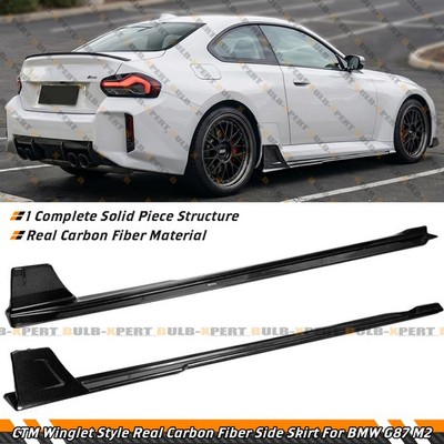 For 2023-26 BMW G87 M2 CTM Winglet Style Real Carbon Fiber Side Skirt Extension