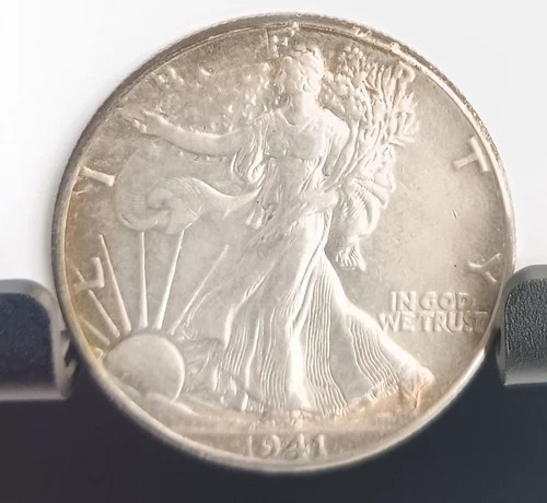 1941 WALKING LIBERTY HALF CLEANED WITH  AU DETAILS