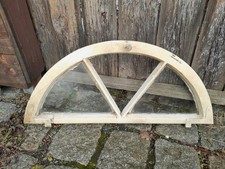 Uralter Rundbogen Sprossenfenster Fensterflügel Oberlicht 74 x 34 cm Deko 