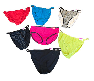 Cacique Cotton Lycra String Bikini Panties Women Plus 22/24 Colorful Fun 7 Pairs